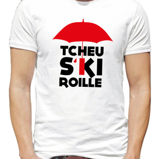 Tcheu s'ki roille - Parapluie rouge/blanc (H)